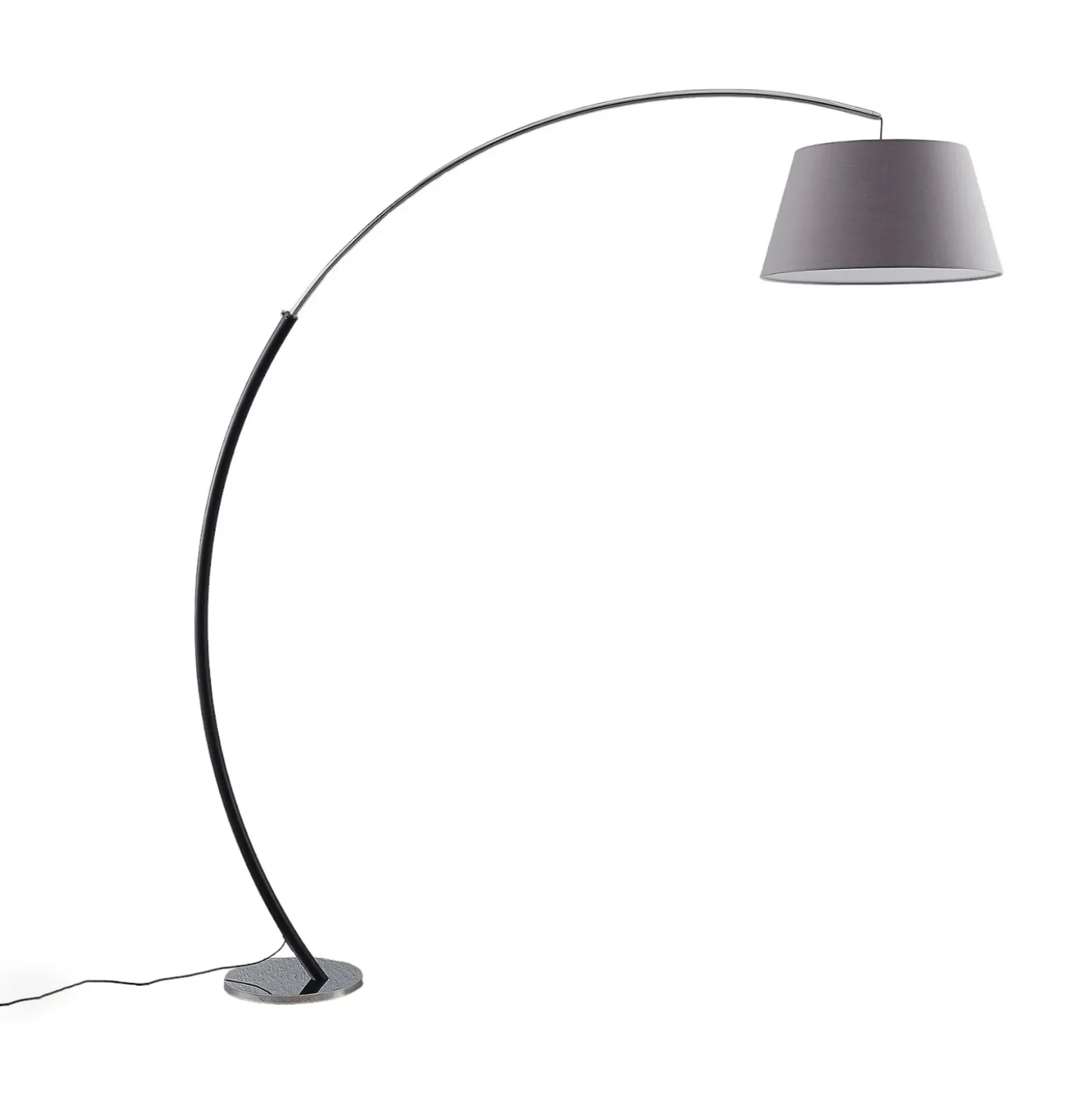 Lucande Lámpara de pie Evelyna, gris/negro, metal, 192 cm