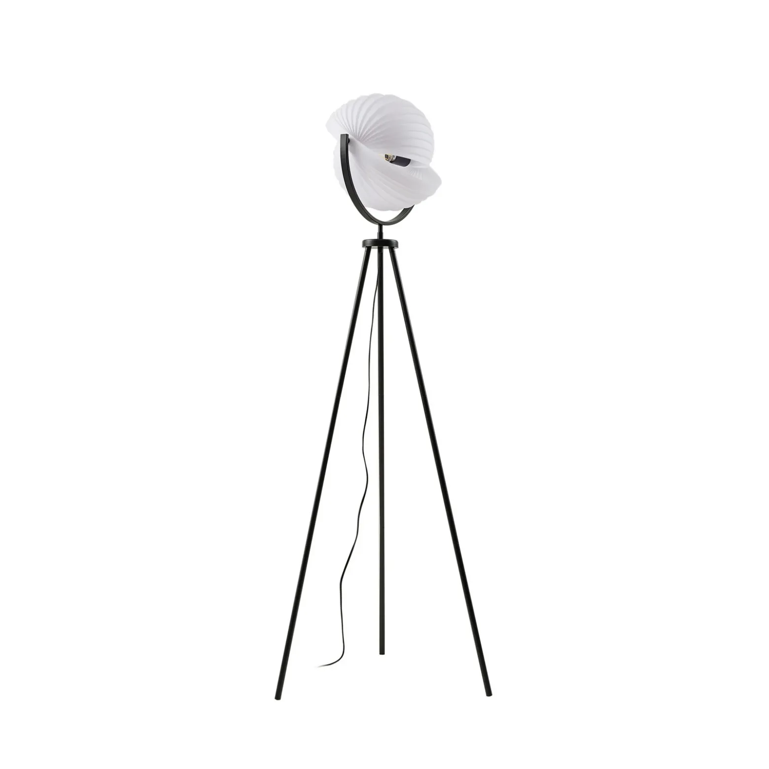 Lucande Lámpara de pie Helva, 150 cm, blanco/negro, giratoria