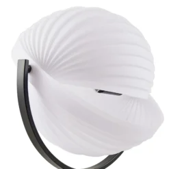 Lucande Lámpara de pie Helva, 150 cm, blanco/negro, giratoria