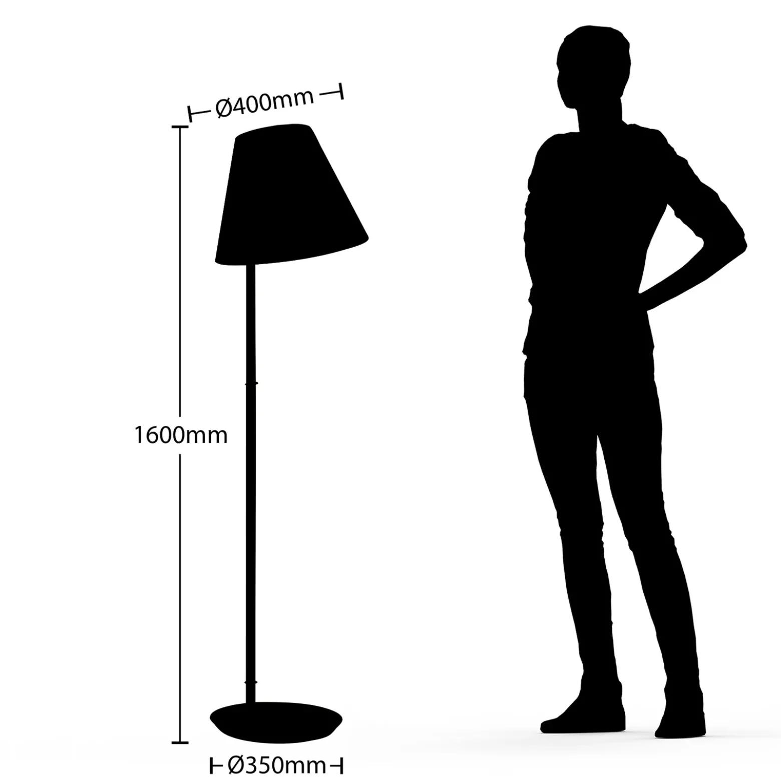 Lucande lámpara de pie Jinda, blanco, madera, tela, 160 cm, E27