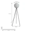 Lucande lámpara de pie Kestralia, blanco, cristal, Ø 35 cm, E27