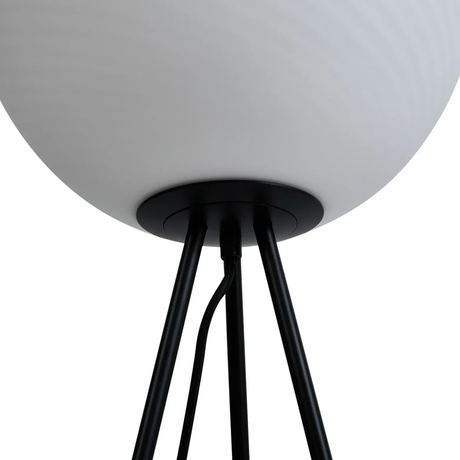 Lucande lámpara de pie Kestralia, blanco, cristal, Ø 35 cm, E27