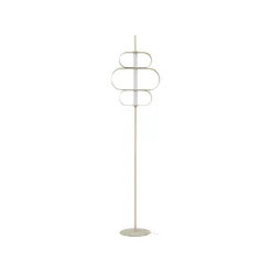 Lucande Lámpara de pie LED Audrina, beige, metal, atenuable