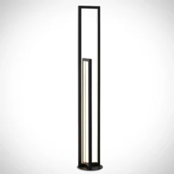 Lucande Lámpara de pie LED Hylda, 123 cm, negro, aluminio