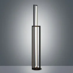 Lucande Lámpara de pie LED Hylda, 123 cm, negro, aluminio