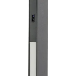 Lucande lámpara de pie LED Linija, negra, altura 110 cm, sensor