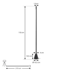 Lucande lámpara de pie LED Linija, negra, altura 110 cm, sensor