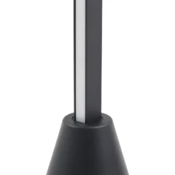 Lucande lámpara de pie LED Linija, negra, altura 110 cm, sensor
