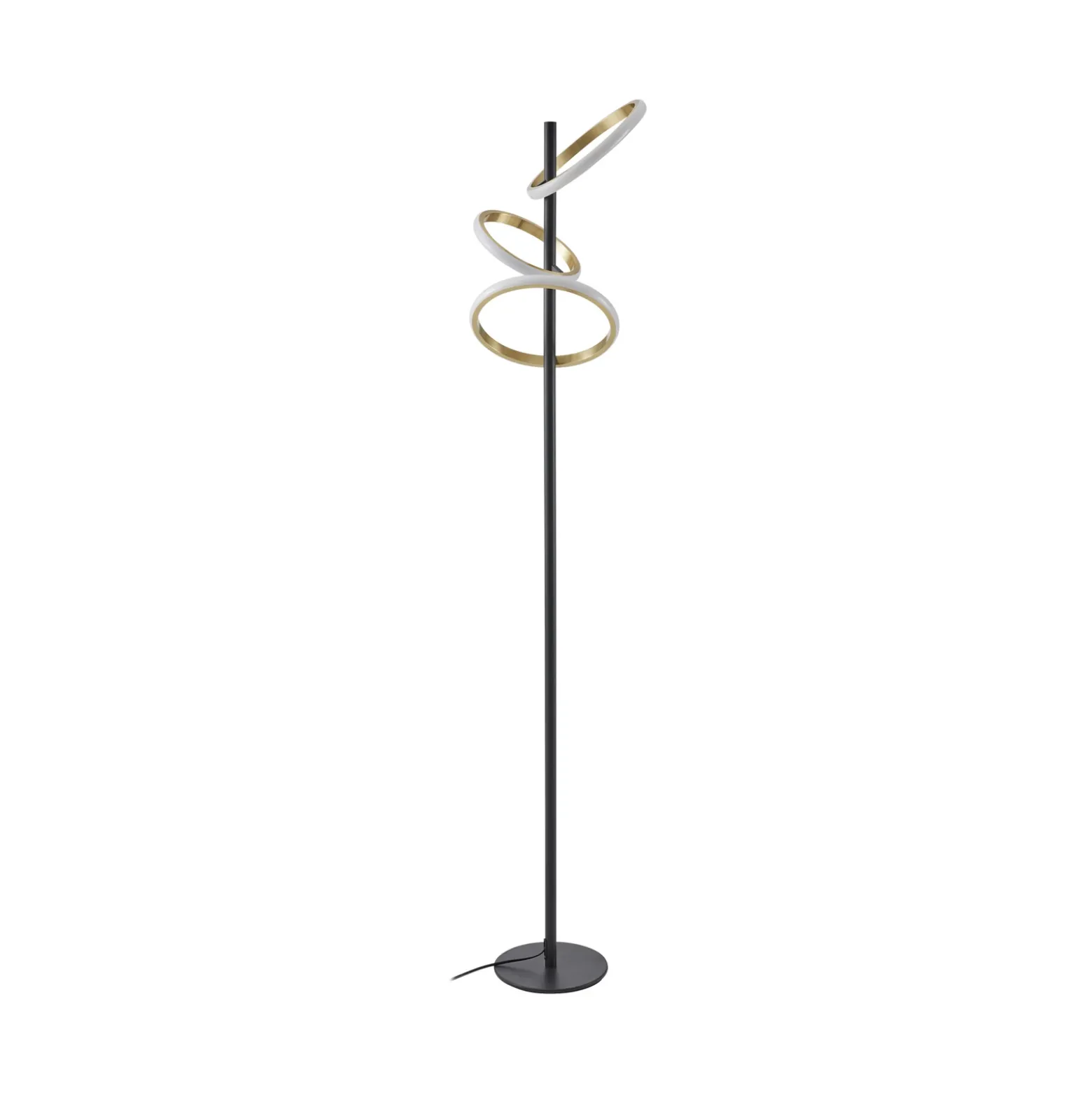 Lucande lámpara de pie LED Madu, negra, metal, 160 cm, atenuable