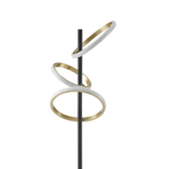 Lucande lámpara de pie LED Madu, negra, metal, 160 cm, atenuable