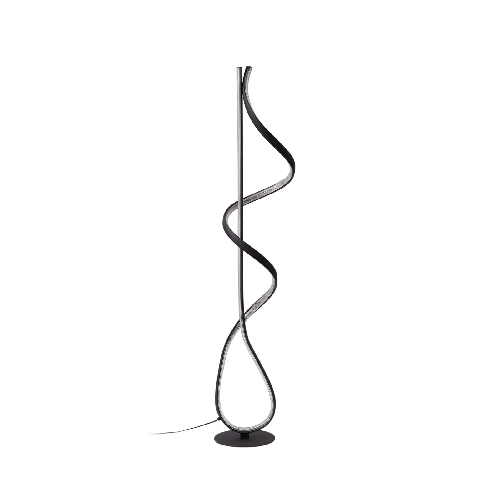 Lucande Lámpara de pie LED Rodado, negro, 132 cm, aluminio