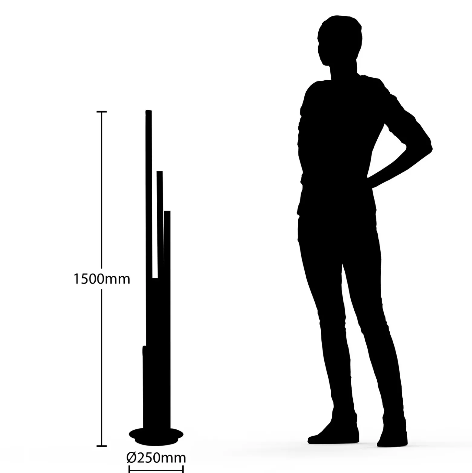 Lucande Lámpara de pie LED Stoika, 150 cm, 5 luces, metal