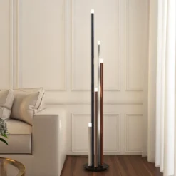 Lucande Lámpara de pie LED Stoika, 150 cm, 5 luces, metal