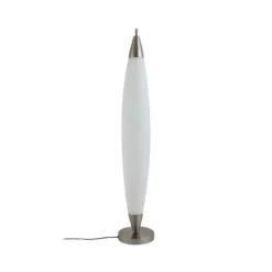 Lucande Lámpara de pie LED Tarell, blanco/níquel, 146 cm, atenuable