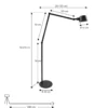 Lucande lámpara de pie Silka, altura 216 cm, negro, metal