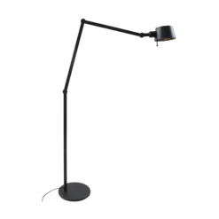Lucande lámpara de pie Silka, altura 216 cm, negro, metal