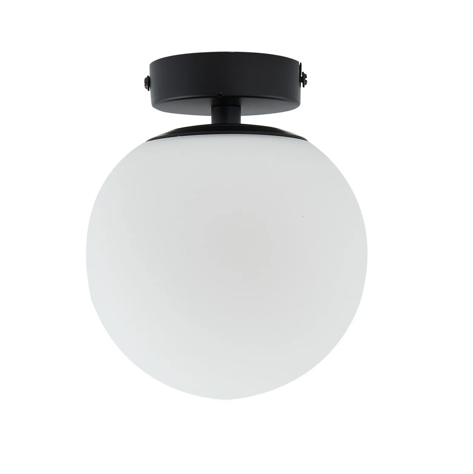 Lucande lámpara de techo Bidolo, negro, cristal, Ø 15 cm, IP44