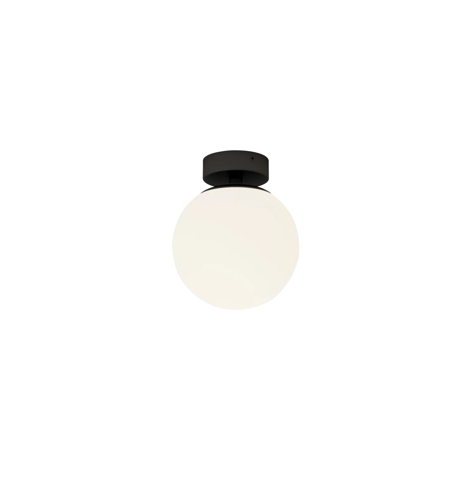 Lucande lámpara de techo Bidolo, negro, cristal, Ø 15 cm, IP44