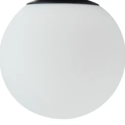 Lucande lámpara de techo Bidolo, negro, cristal, Ø 15 cm, IP44