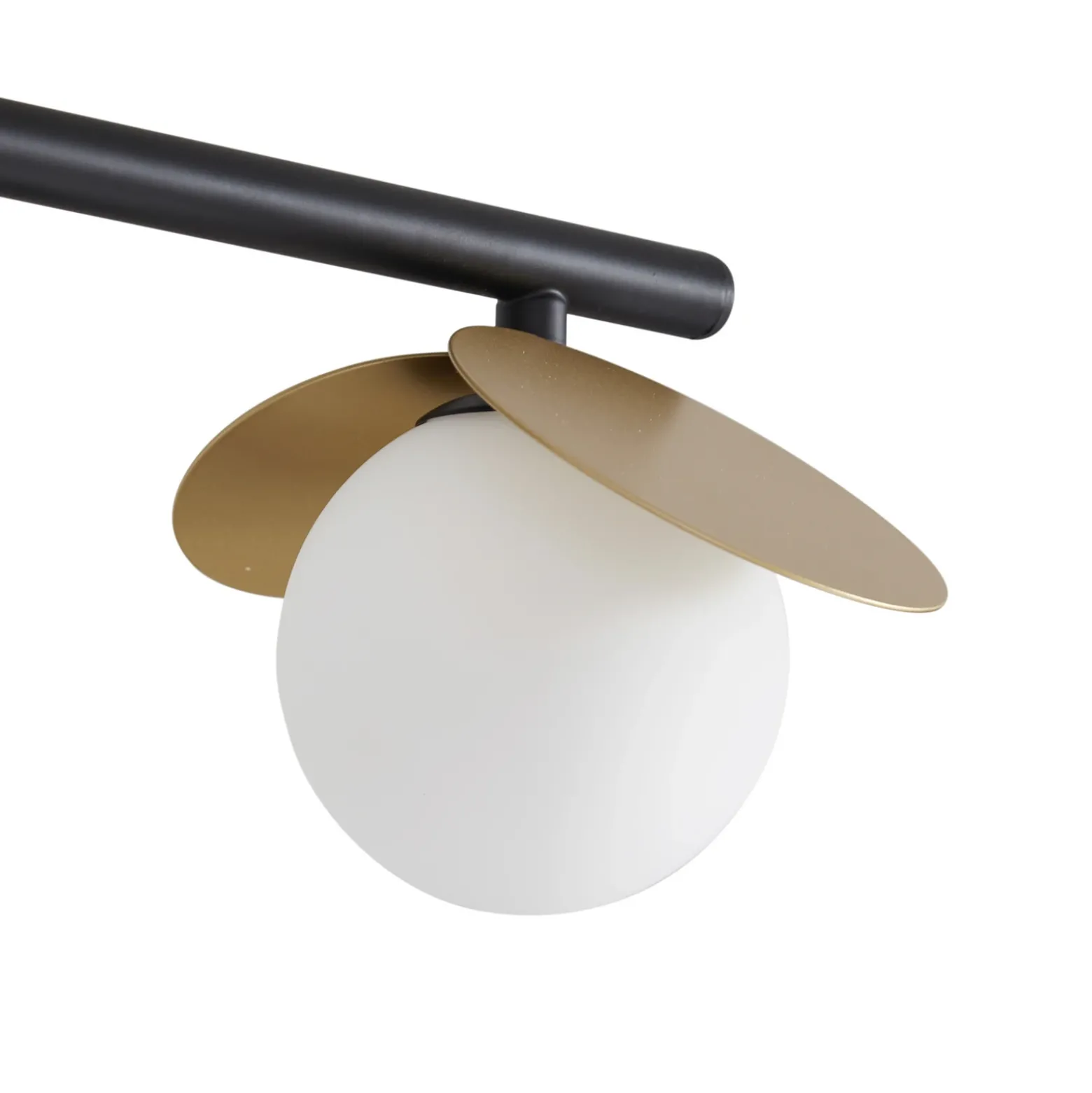 Lucande Lámpara de techo LED Pallo, 4 luces, negro/oro, cristal