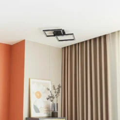 Lucande Lámpara de techo LED Tjado, 67 cm de largo, negro, metal