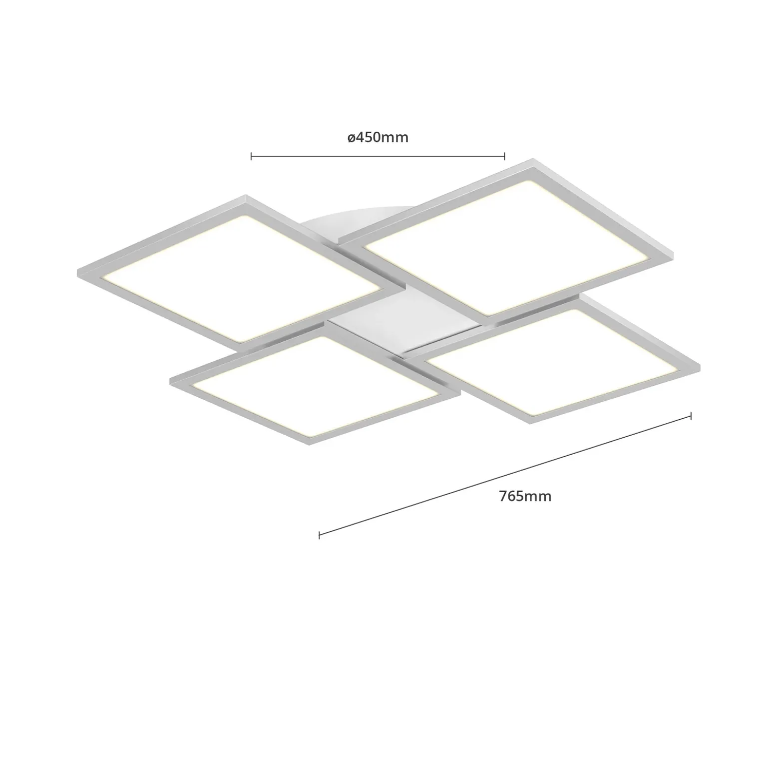 Lucande Lámpara LED de techo Ilira, 4 luces, plata, CCT, atenuable