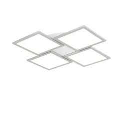 Lucande Lámpara LED de techo Ilira, 4 luces, plata, CCT, atenuable