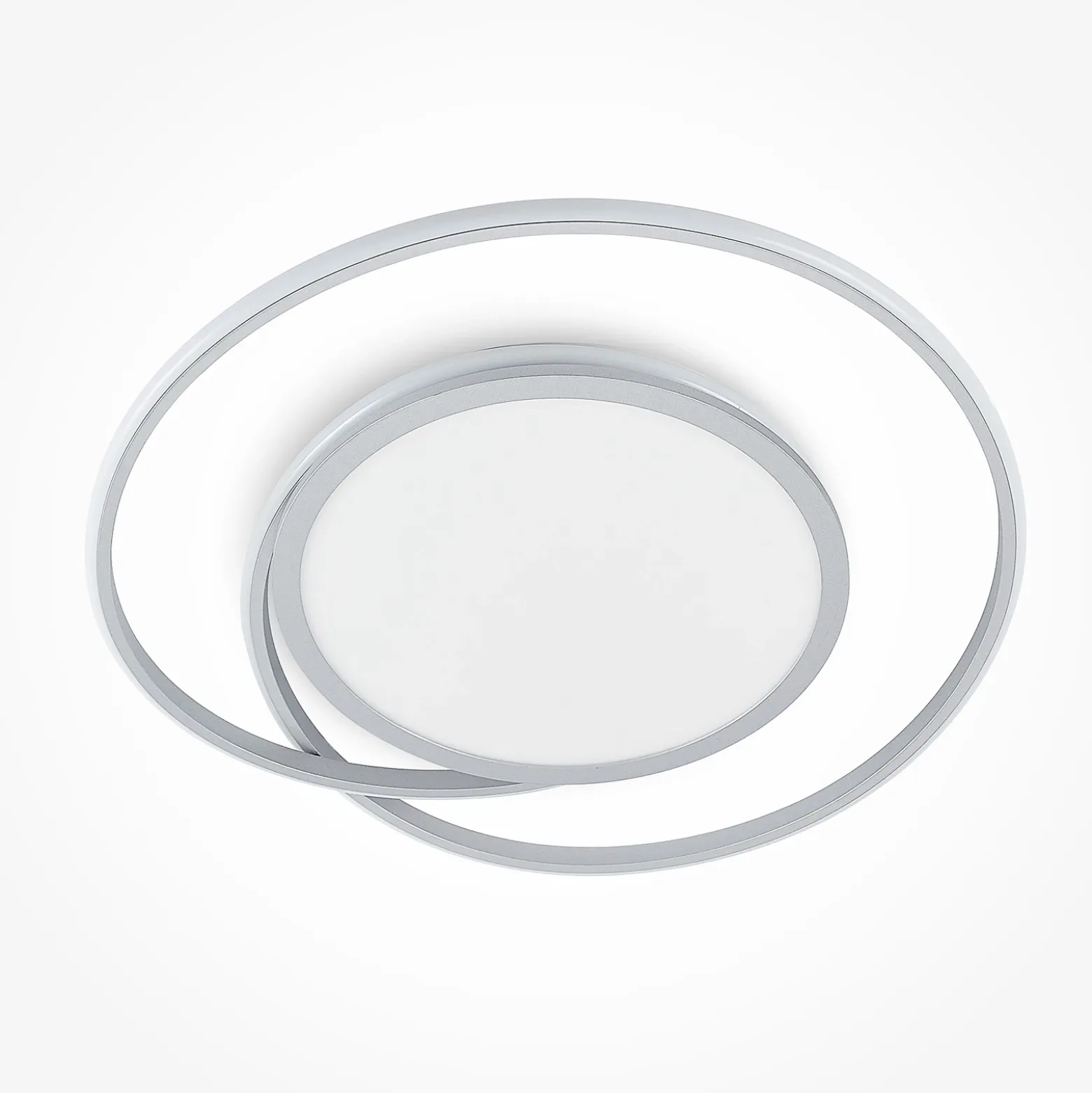 Lucande Lámpara LED de techo Noud, 65 cm, plata, metal, CCT