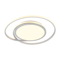 Lucande Lámpara LED de techo Noud, 65 cm, plata, metal, CCT