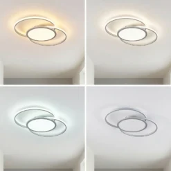 Lucande Lámpara LED de techo Senne, CCT, plata, metal