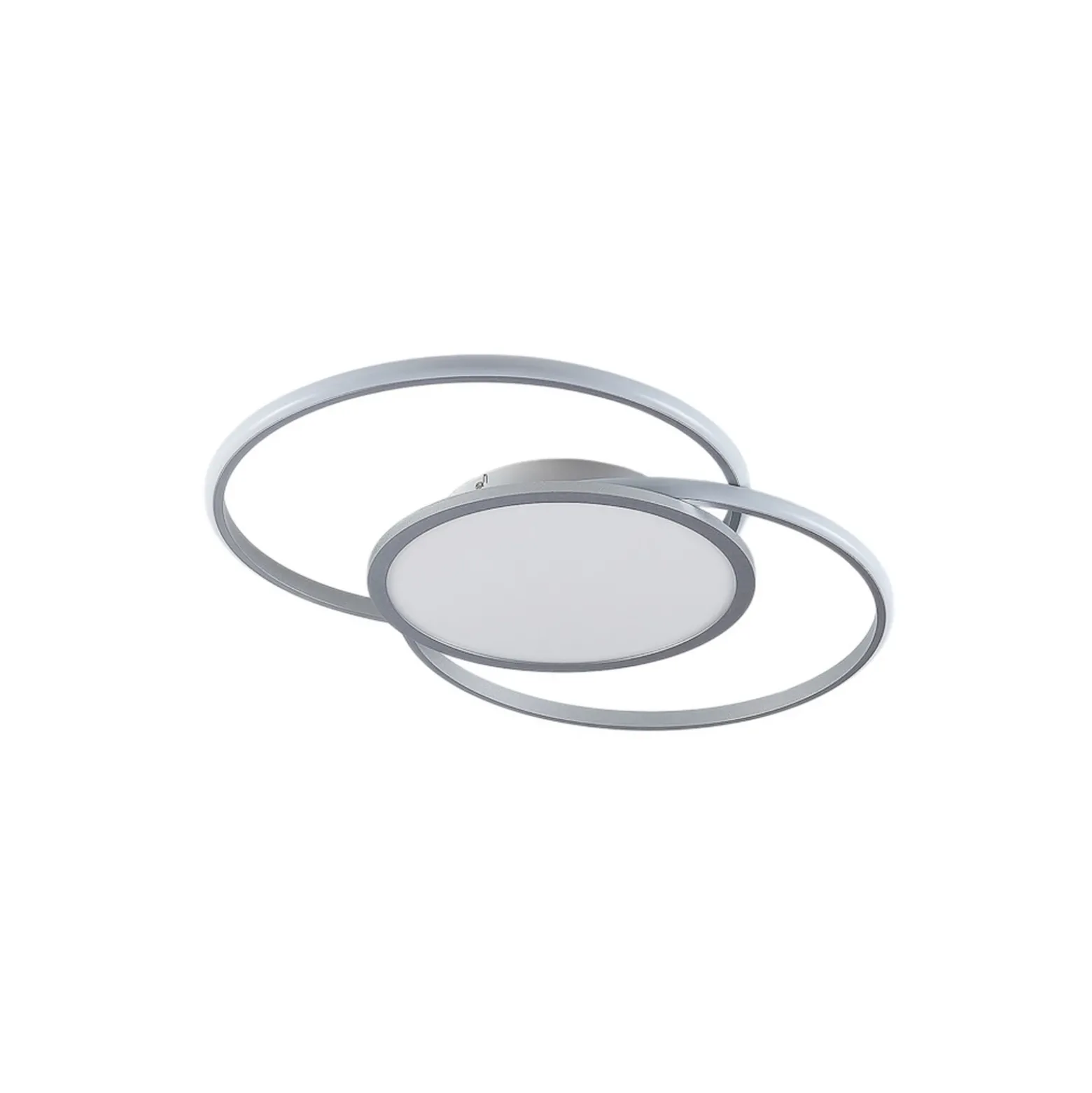 Lucande Lámpara LED de techo Senne, CCT, plata, metal
