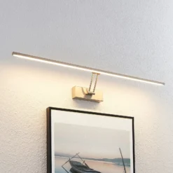 Lucande Lámpara LED para cuadros Thibaud, 84 cm, níquel, aluminio