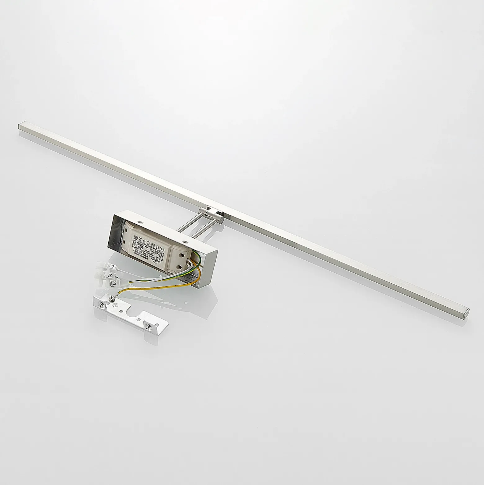 Lucande Lámpara LED para cuadros Thibaud, 84 cm, níquel, aluminio