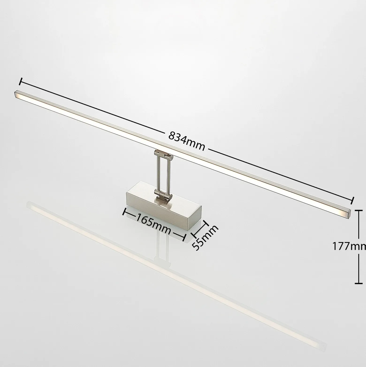 Lucande Lámpara LED para cuadros Thibaud, 84 cm, níquel, aluminio