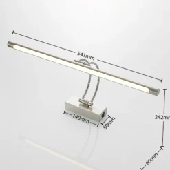 Lucande Lámpara LED para cuadros Dimitrij, níquel, metal, 54 cm