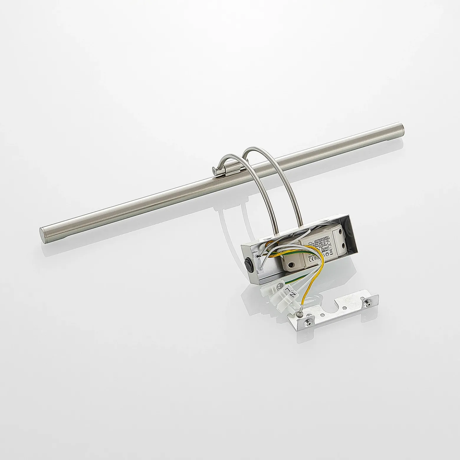 Lucande Lámpara LED para cuadros Dimitrij, níquel, metal, 54 cm