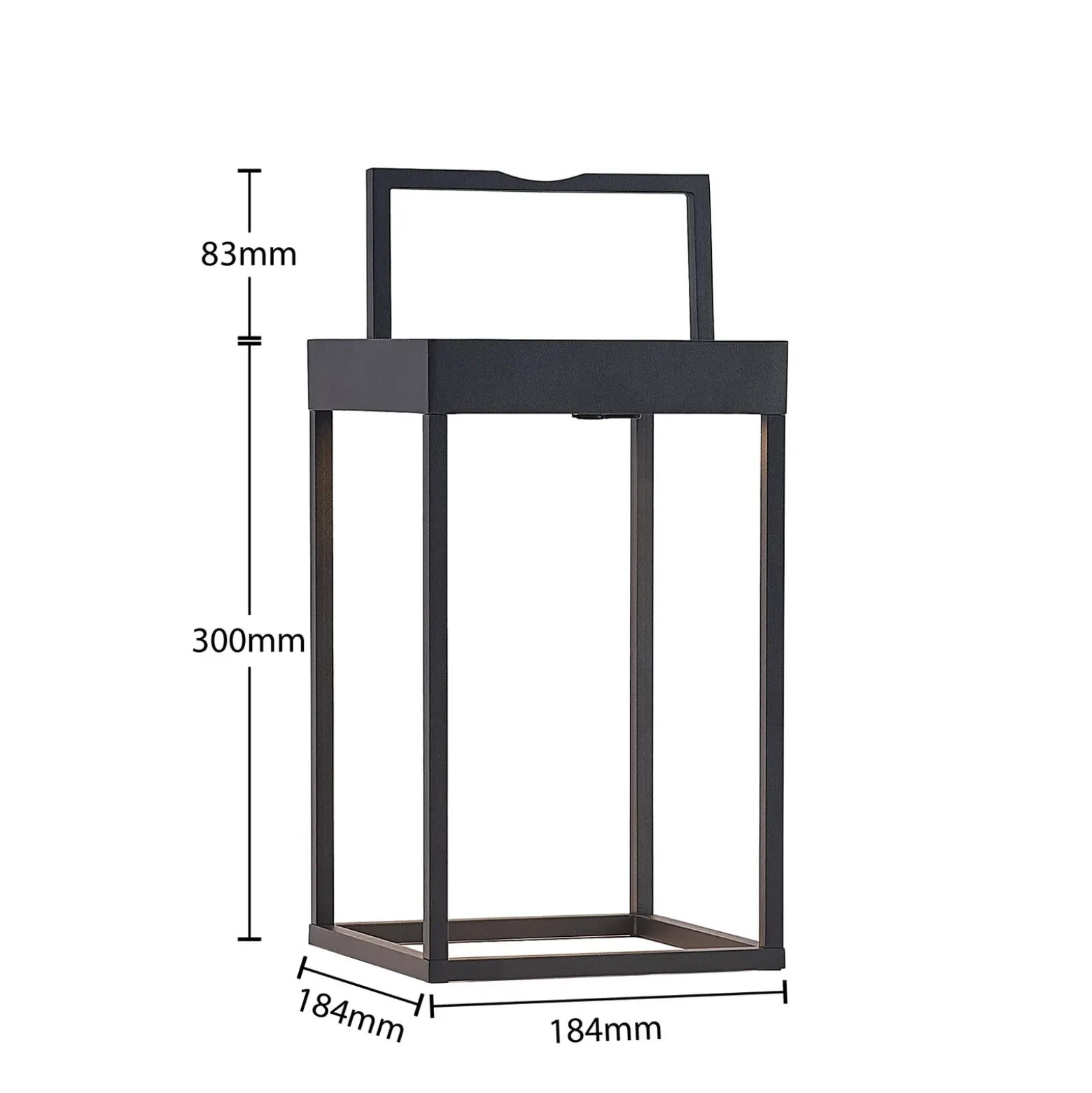 Lucande Lámpara LED solar Lynzy, 38 cm, negra, metal, IP65