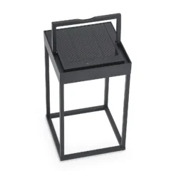 Lucande Lámpara LED solar Lynzy, 38 cm, negra, metal, IP65