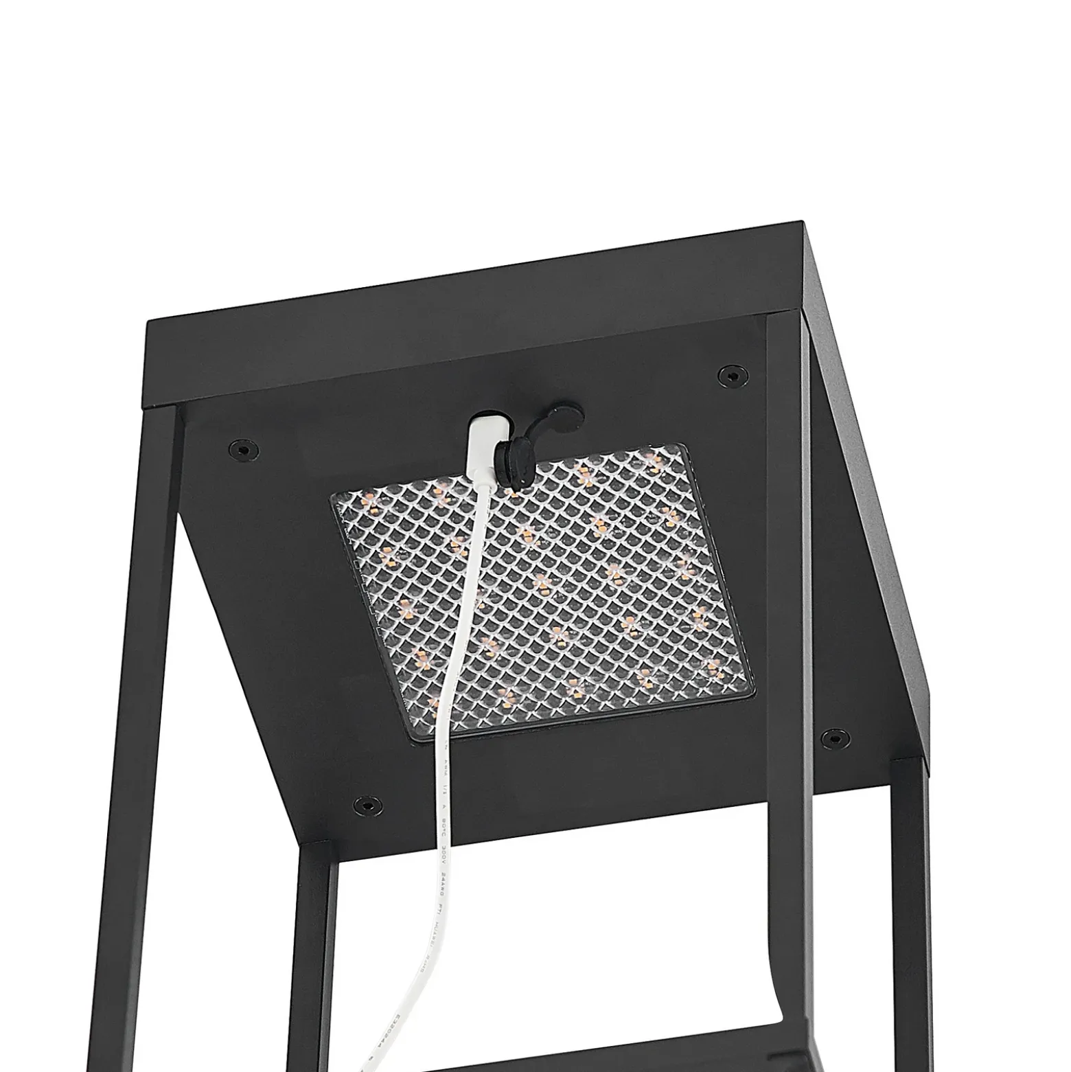 Lucande Lámpara LED solar Lynzy, 38 cm, negra, metal, IP65