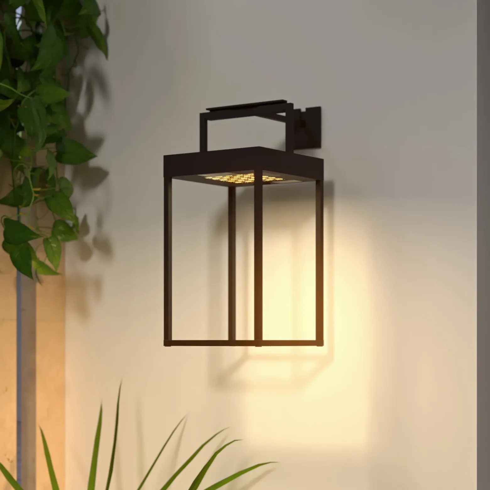 Lucande Lámpara LED solar Lynzy, 38 cm, negra, metal, IP65