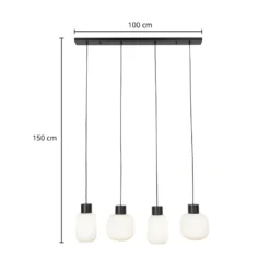 Lucande Lomeris lámpara colgante, 4 luces, blanco