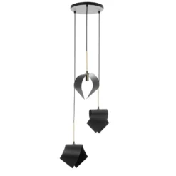 Lucande Mikolay lámpara colgante, 3 luces, negro