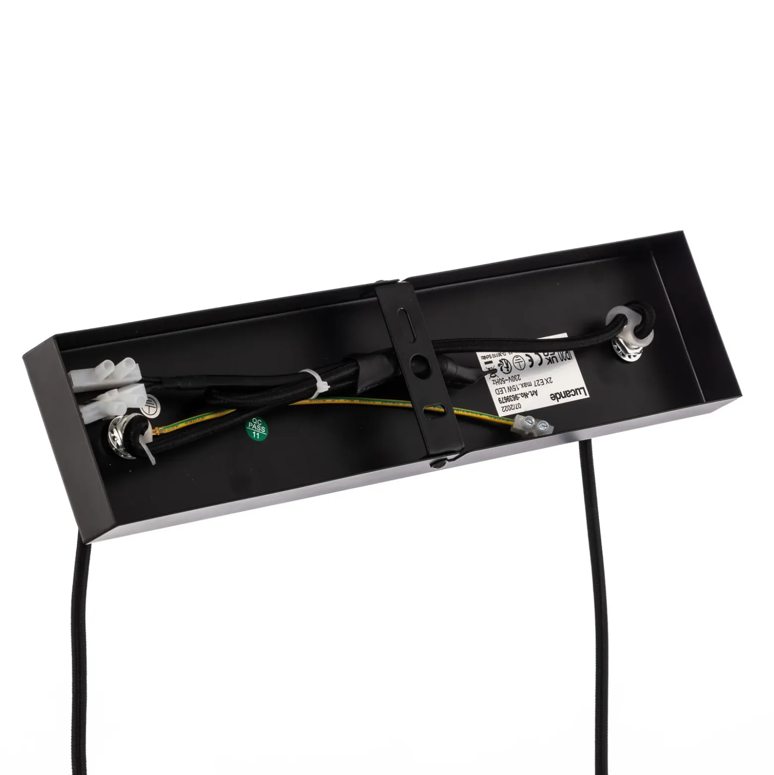 Lucande Mostrid lámpara colgante, negro, 2 luces