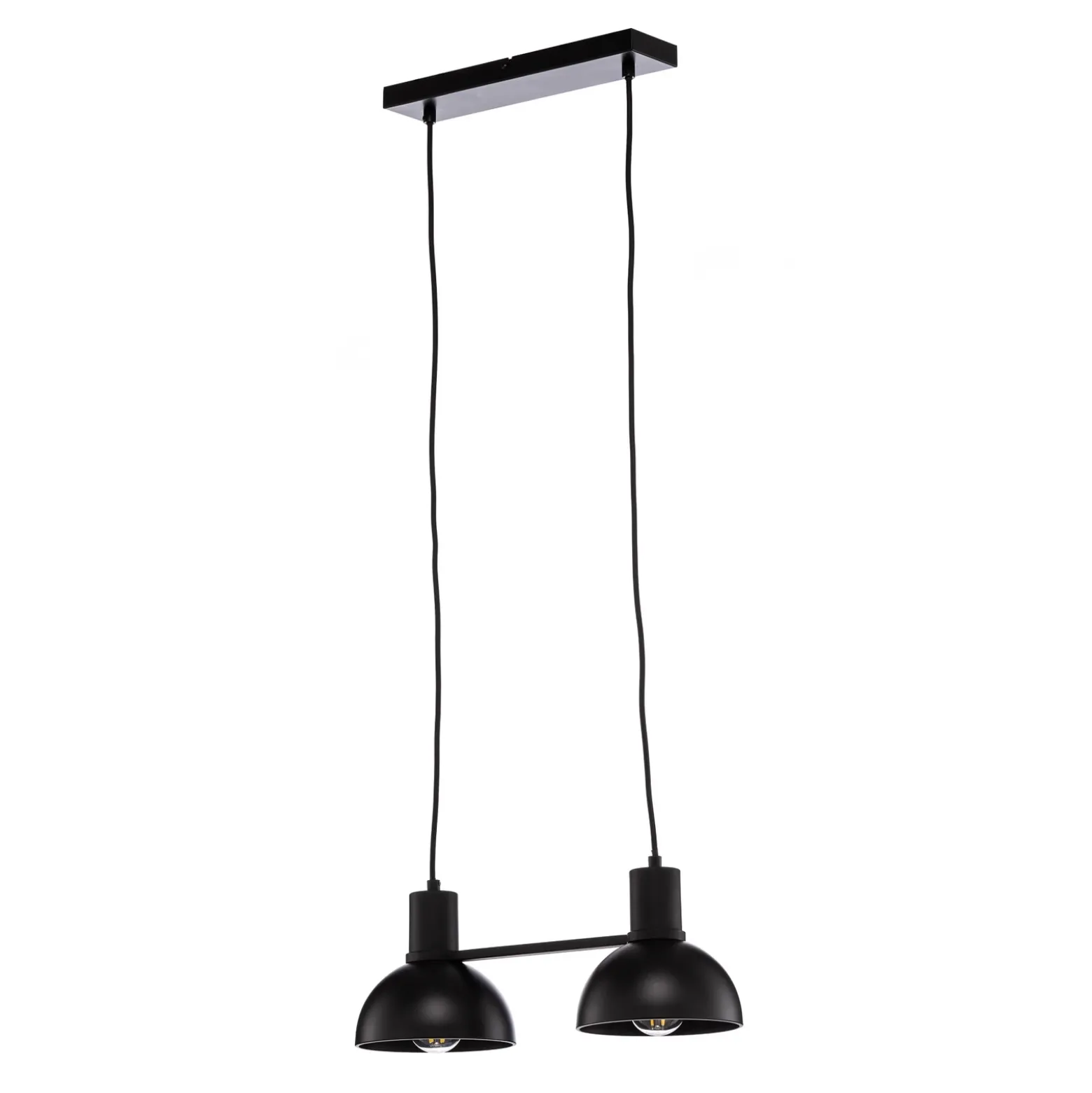 Lucande Mostrid lámpara colgante, negro, 2 luces