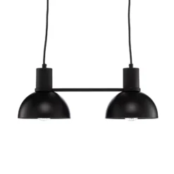 Lucande Mostrid lámpara colgante, negro, 2 luces