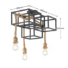 Lucande plafón Andrik, 44 cm, 3 luces, cuerda de cáñamo, metal