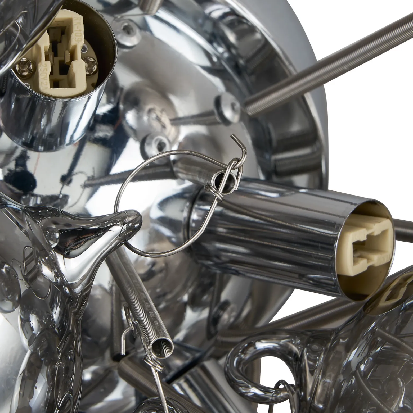 Lucande plafón Diborah, gris humo, cristal, Ø 50 cm, G9