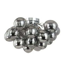 Lucande plafón Diborah, gris humo, cristal, Ø 50 cm, G9