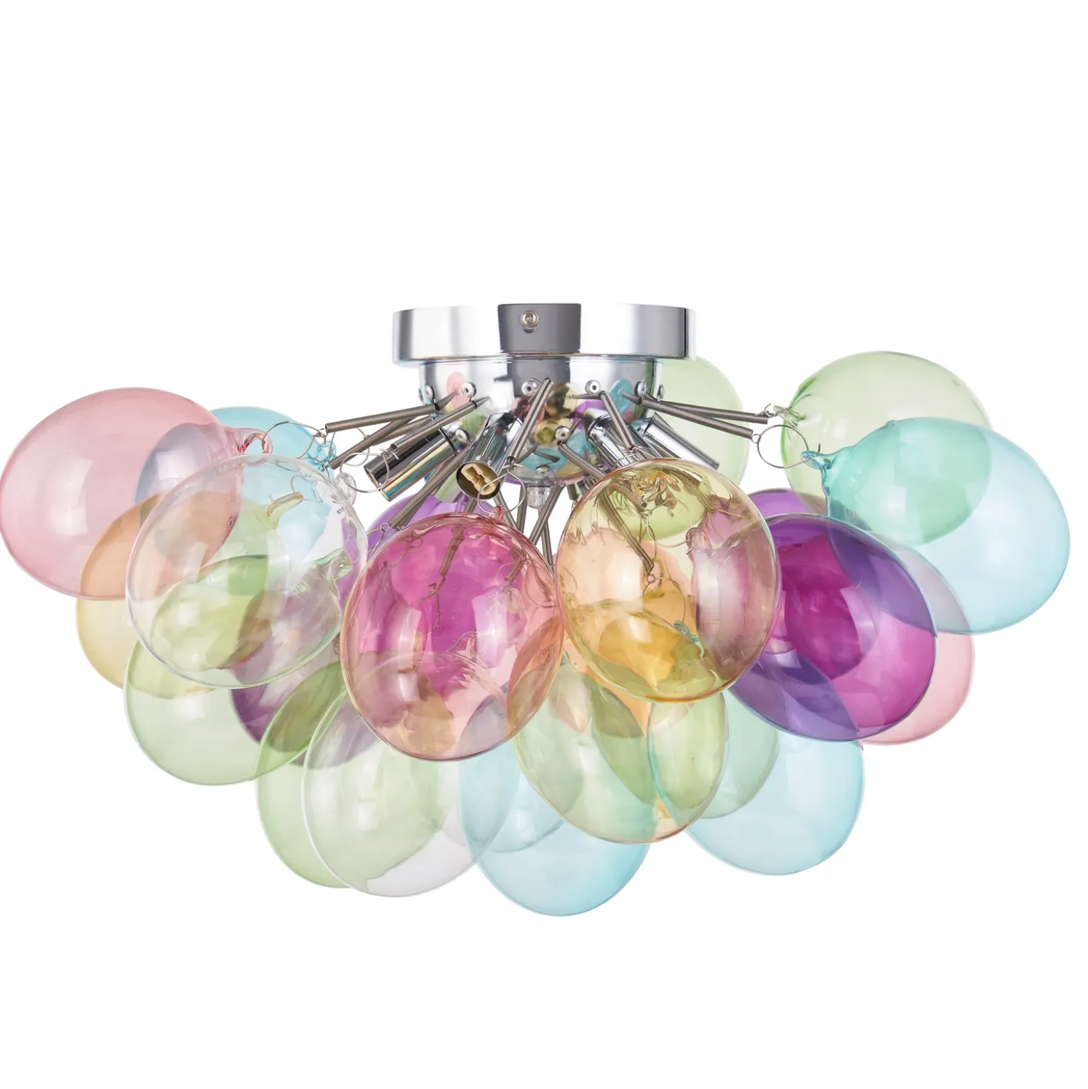 Lucande plafón Diborah, multicolor, cristal, Ø 50 cm, G9