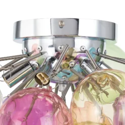 Lucande plafón Diborah, multicolor, cristal, Ø 50 cm, G9